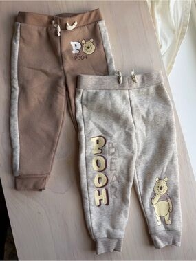 Disney Pooh Jogger Pants in Brown & Light Gray